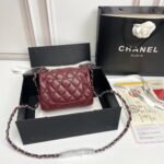 Chanel cf Square Fat 1115 sheepskin leather red size: 18*14*7cm - Image 3