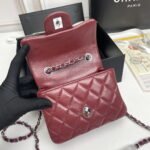 Chanel cf Square Fat 1115 sheepskin leather red size: 18*14*7cm - Image 4