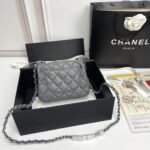 Chanel cf Square Fat 1115 sheepskin leather grey size: 18*14*7cm - Image 4