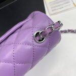 Chanel cf Square Fat 1115 sheepskin leather purple size: 18*14*7cm - Image 9