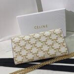 CELINE Presbyopia pattern white Chain bag 621663 Size:19*10.5*3.5cm - Image 4