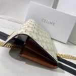 CELINE Presbyopia pattern white Chain bag 621663 Size:19*10.5*3.5cm - Image 3