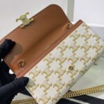 CELINE Presbyopia pattern white Chain bag 621663 Size:19*10.5*3.5cm - Image 8