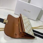 CELINE Presbyopia pattern white Chain bag 621663 Size:19*10.5*3.5cm - Image 9