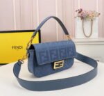 FENDI Baguette F embroidery Light Blue shoulderbag F2029 Size: 26*5*15CM - Image 2