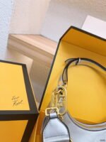 FENDI Patent leather half moon bag Sliver and gold with chain strap Size: 34*16cm - Image 6