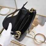 Dior saddle leather Plain ribbon with wide shoulder strap black 1033 size: 25.5 * 20 * 6.5 cm - Image 3