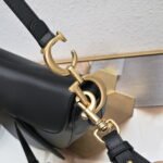 Dior saddle leather Plain ribbon with wide shoulder strap black 1033 size: 25.5 * 20 * 6.5 cm - Image 5