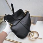 Dior saddle leather Plain ribbon with wide shoulder strap black 1033 size: 25.5 * 20 * 6.5 cm - Image 8