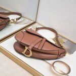 Dior saddle leather with Spaghetti straps Pinkish pink size: 25.5 *20 * 6.5cm - Image 2