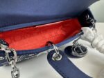 Dior satin diamond-encrusted Princess Diana bag blue 2320 size: 26*13*6cm - Image 8