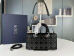 Dior satin diamond-encrusted Princess Diana bag black with white 2320 size: 26*13*6cm - Image 2