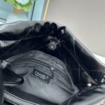 CHANEL Pearl garbage bag black with sliver hardware size: 23*28*22*7cm - Image 6