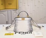FENDI Peekaboo Crocodile Leather gold hardware 23ss 335 Size: 20*15cm