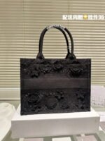 Dior 3D follower embossed jacquard book tote bag black size: 42cm /36cm /26cm - Image 9