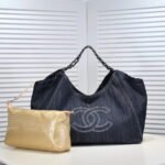 Chanel Denim shopping bag with a small wallet
