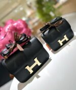 Hermès Constance cowhide leather Gold hardware Black size: 24cm/20cm - Image 3