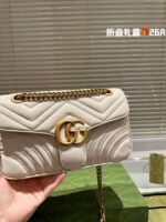 GUCCI / GG marmont cowhide cream white size: 26*14m - Image 2