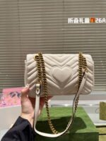 GUCCI / GG marmont cowhide cream white size: 26*14m - Image 4