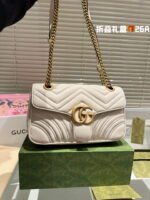 GUCCI / GG marmont cowhide cream white size: 26*14m - Image 8
