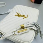 YSL MONOGRAM SAINT LAURENT LOU quilted leather camera bag white with gold hardware 520534 size: 23*16*6CM - Image 3