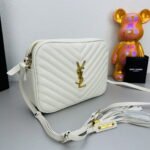 YSL MONOGRAM SAINT LAURENT LOU quilted leather camera bag white with gold hardware 520534 size: 23*16*6CM - Image 2