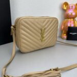 YSL MONOGRAM SAINT LAURENT LOU quilted leather camera bag khaki with gold hardware 520534 size: 23*16*6CM - Image 3