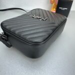 YSL MONOGRAM SAINT LAURENT LOU quilted leather camera bag black with sliver hardware 520534 size: 23*16*6CM - Image 4
