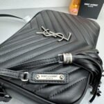 YSL MONOGRAM SAINT LAURENT LOU quilted leather camera bag black with sliver hardware 520534 size: 23*16*6CM - Image 7