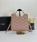 YSL23 New arrival Handbag Crossbody bag Leather pink 71314 size: 25*20cm - Image 4