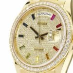 Rolex Day-Date Yellow Gold With Pave Diamond Dial Sapphire 128348RBR-0030 - Image 4