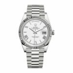 Rolex Day-Date 40 228239 EW Stainless Steel White Gold Dial Oyster