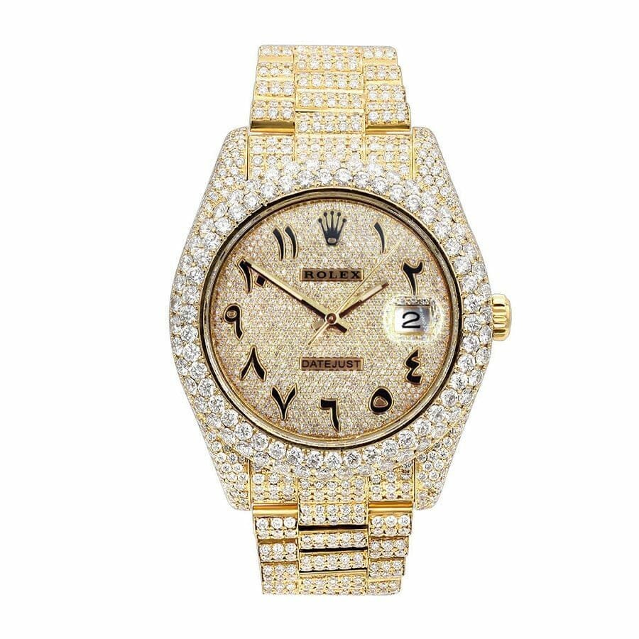 rolex-datejust-yellow-gold-arabic-dial-iced-out-116300-replica-1.jpg Rolex Arabic Dial Iced Out 116300 - Image 1