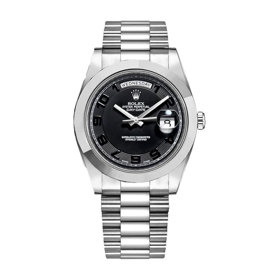 rolex-day-date-ii-218206.jpg Rolex 218206 Black Dial - Image 1