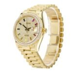 Rolex Day-Date Yellow Gold With Pave Diamond Dial Sapphire 128348RBR-0030 - Image 2