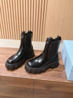 Prada Platform Boots Full Leather Lining TPU Outsole Imported Box-Calf Leather - Image 3