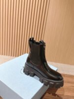 Prada Platform Boots Full Leather Lining TPU Outsole Imported Box-Calf Leather - Image 4