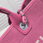Chanel new beach bag denim bag pink with little wallet size: 48*38*30*14cm - Image 5